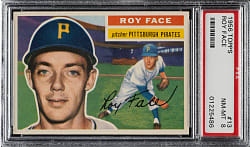 1956 Topps #13 Roy Face Gray Back PSA NM-MT 8