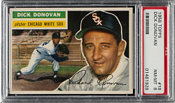 1956 Topps #18 Dick Donovan White Back PSA NM-MT 8