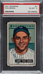 1951 Bowman #2 Yogi Berra PSA EX-MT 6