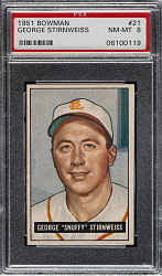 1951 Bowman #21 George Stirnweiss PSA NM-MT 8