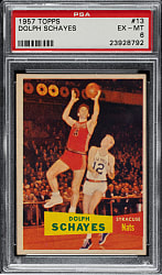1957-1958 Topps Basketball #13 Dolph Schayes Rookie PSA EX-MT 6