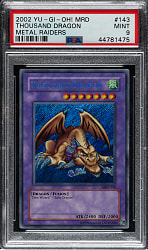 2002 Yu-Gi-Oh! Metal Raiders #143 Thousand Dragon Secret Rare Holographic PSA MINT 9