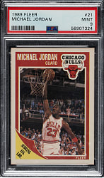 1989-1990 Fleer Basketball #21 Michael Jordan PSA MINT 9