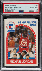 1989-1990 NBA Hoops Basketball #21 Michael Jordan All-Star PSA GEM MINT 10