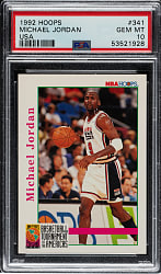 1992-1993 NBA Hoops Basketball #341 Michael Jordan USA PSA GEM MINT 10