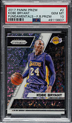 2017-2018 Panini Prizm Fundamentals Basketball #2 Kobe Bryant Fast Break Prizm PSA GEM MINT 10