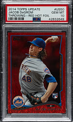 2014 Topps Update #US-50 Jacob DeGrom Rookie Red Hot Foil PSA GEM MINT 10