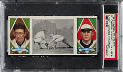1912 T202 Hassan Triple Folder "Knight Catches a Runner" Walter Johnson/Knight PSA EX-MT 6