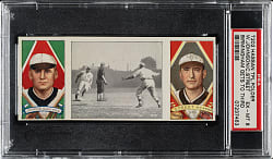1912 T202 Hassan Triple Folder "Birmingham Gets To Third" Walter Johnson/Street PSA EX-MT 6