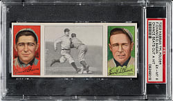 1912 T202 Hassan Triple Folder "Chance Beats Out a Hit" Frank Chance/Shean PSA EX-MT 6