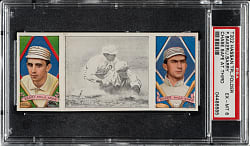 1912 T202 Hassan Triple Folder "Chase Safe At Third" Frank "Home Run" Baker/Barry PSA EX-MT 6