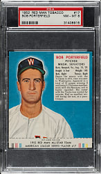 1952 Red Man Tobacco #AL-17 Bob Porterfield PSA NM-MT 8