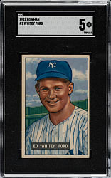 1951 Bowman #1 Whitey Ford Rookie SGC EX 5