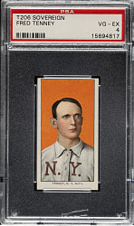 1909-1911 T206 White Border Fred Tenney PSA VG-EX 4 - Sovereign 150 Back