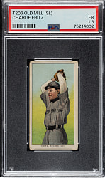 1909-1911 T206 White Border Charlie Fritz Southern Leaguer PSA FAIR 1.5 - Old Mill Back