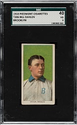 1909-1911 T206 White Border Bill Dahlen Brooklyn SGC VG 40
