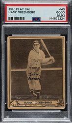 1940 R335 Play Ball #40 Hank Greenberg PSA GOOD 2 (MK)