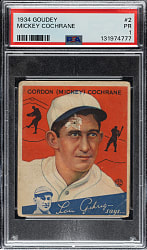 1934 R320 Goudey #2 Mickey Cochrane PSA POOR 1