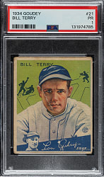 1934 R320 Goudey #21 Bill Terry PSA POOR 1
