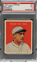 1932 R328 U.S. Caramel #4 Bill Terry PSA EX 5