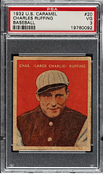 1932 R328 U.S. Caramel #20 Charles "Red" Ruffing PSA VG 3
