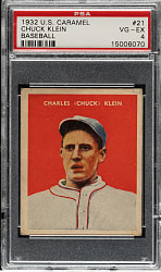 1932 R328 U.S. Caramel #21 Chuck Klein PSA VG-EX 4