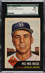 1953 Topps #76 Pee Wee Reese SGC VG/EX 50