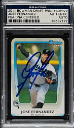 Signed 2011 Bowman Chrome Draft Prospect Autographs #BDPP29 Jose Fernandez - PSA/DNA