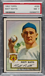 1952 Topps #230 Matt Batts PSA NM 7