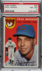 1954 Topps #28 Paul Minner PSA NM-MT 8