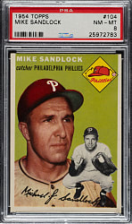1954 Topps #104 Mike Sandlock PSA NM-MT 8