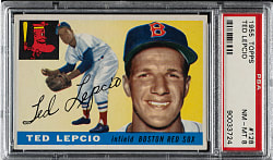 1955 Topps #128 Ted Lepcio PSA NM-MT 8