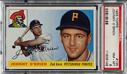 1955 Topps #135 Johnny O'Brien PSA NM-MT 8
