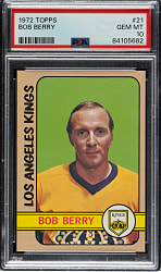 1972-1973 Topps Hockey #21 Bob Berry PSA GEM MINT 10