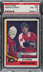 1974-1975 Topps Hockey #67 Andre Dupont PSA NM-MT 8