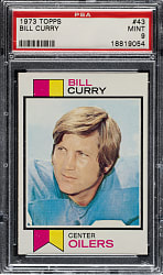 1973 Topps Football #43 Bill Curry PSA MINT 9