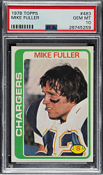 1978 Topps Football #483 Mike Fuller PSA GEM MINT 10