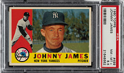 1960 Topps #499 Johnny James PSA NM-MT+ 8.5