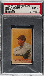 1910 W-UNC Strip Card Oscar Stanage PSA GOOD 2