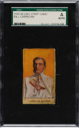 1910 W-UNC Strip Card Bill Carrigan SGC Authentic