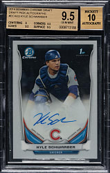 2014 Bowman Chrome Draft Pick Autographs #BCA-KS Kyle Schwarber BGS GEM MINT 9.5 with GEM MINT 10 Signature