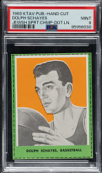 1963 KTAV Publishing Jewish Sports Champions Dotted Line Hand Cut Dolph Schayes PSA MINT 9