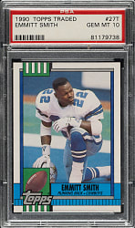 1990 Topps Traded Football #27T Emmitt Smith Rookie PSA GEM MINT 10