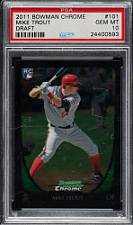 2011 Bowman Chrome Draft #101 Mike Trout Rookie PSA GEM MINT 10