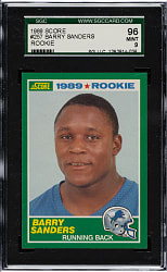 1989 Score Football #257 Barry Sanders Rookie SGC MINT 96