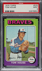 1975 Topps #525 Tom House PSA MINT 9