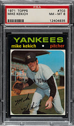 1971 Topps #703 Mike Kekich PSA NM-MT 8