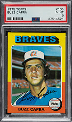 1975 Topps #105 Buzz Capra PSA MINT 9