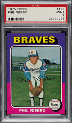 1975 Topps #130 Phil Niekro PSA MINT 9