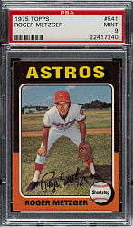 1975 Topps #541 Roger Metzger PSA MINT 9